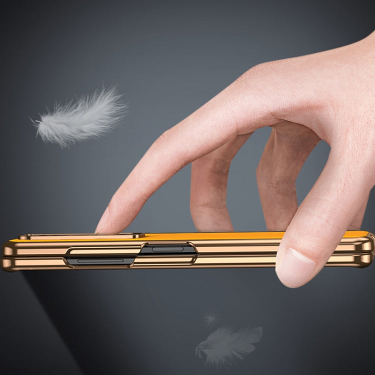 Electroplating Plain Leather Folding Phone Case