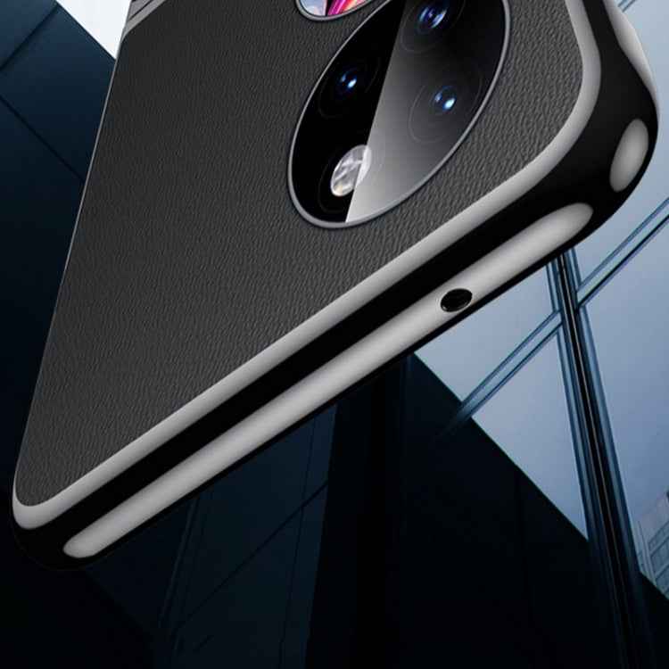 Electroplating Plain Leather Folding Phone Case, For Huawei P50 Pocket