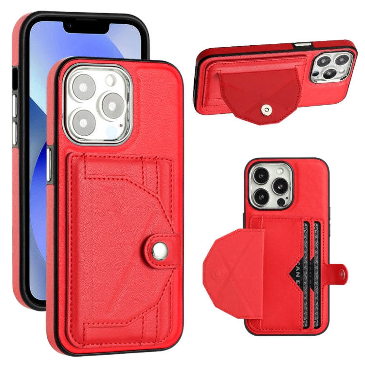 Shockproof Leather Phone Case with Card Holder, For iPhone 13, For iPhone 13 Pro, For iPhone 13 Pro Max, For iPhone 12 / 12 Pro, For iPhone 12 Pro Max, For iPhone 11, For iPhone 11 Pro, For iPhone 11 Pro Max