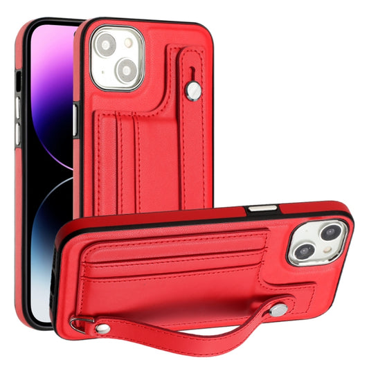 Shockproof Leather Phone Case with Wrist Strap, For iPhone 14, For iPhone 15 Pro Max, For iPhone 15 Pro, For iPhone 14 Plus, For iPhone 15 Plus, For iPhone 14 Pro, For iPhone 14 Pro Max, For iPhone 15