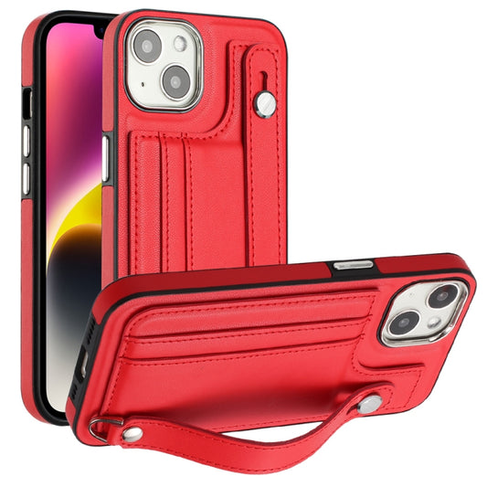 Shockproof Leather Phone Case with Wrist Strap, For iPhone 13, For iPhone 13 Pro, For iPhone 13 Pro Max, For iPhone 12 / 12 Pro, For iPhone 12 Pro Max, For iPhone 11, For iPhone 11 Pro, For iPhone 11 Pro Max