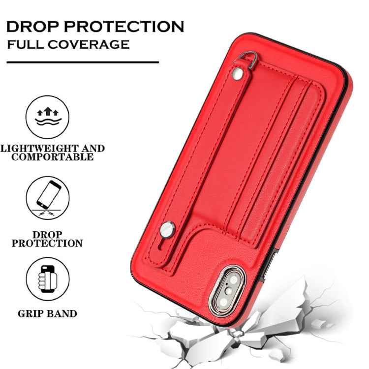 Shockproof Leather Phone Case with Wrist Strap