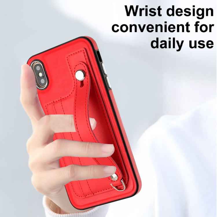 Shockproof Leather Phone Case with Wrist Strap