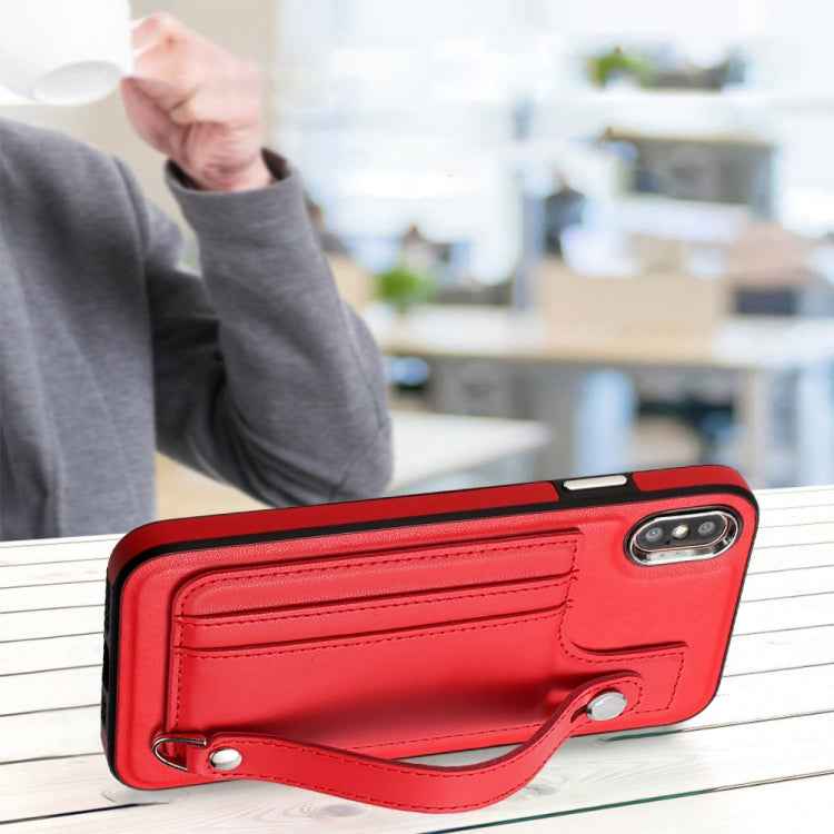 Shockproof Leather Phone Case with Wrist Strap