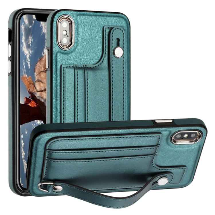 Shockproof Leather Phone Case with Wrist Strap