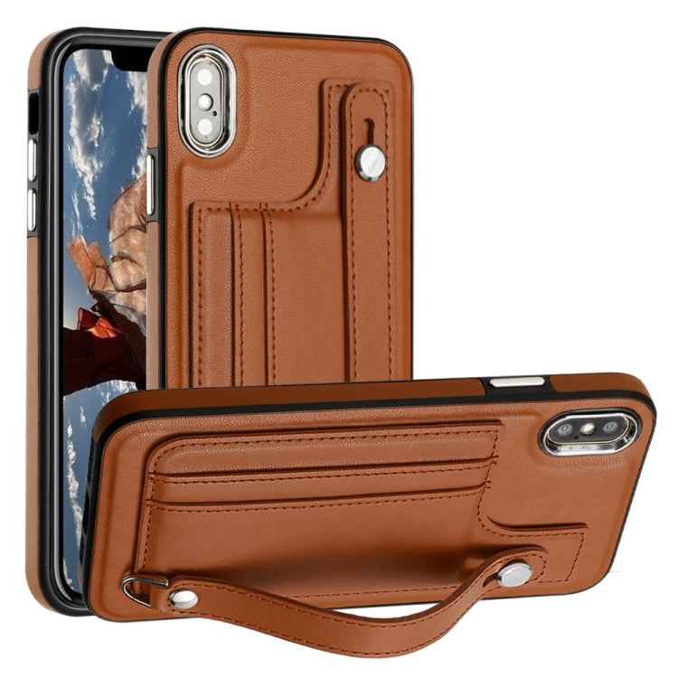 Shockproof Leather Phone Case with Wrist Strap