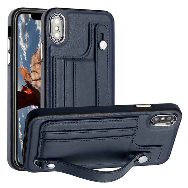 Shockproof Leather Phone Case with Wrist Strap
