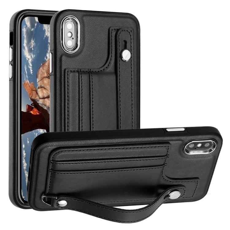 Shockproof Leather Phone Case with Wrist Strap