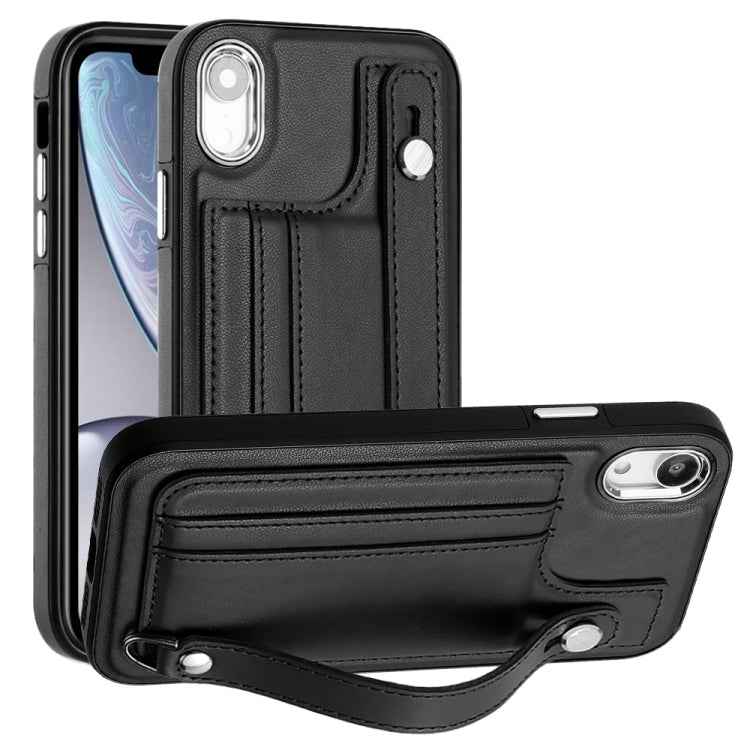Shockproof Leather Phone Case with Wrist Strap