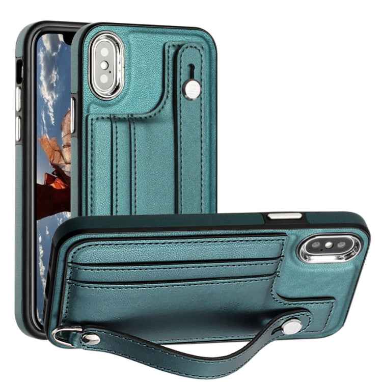 Shockproof Leather Phone Case with Wrist Strap
