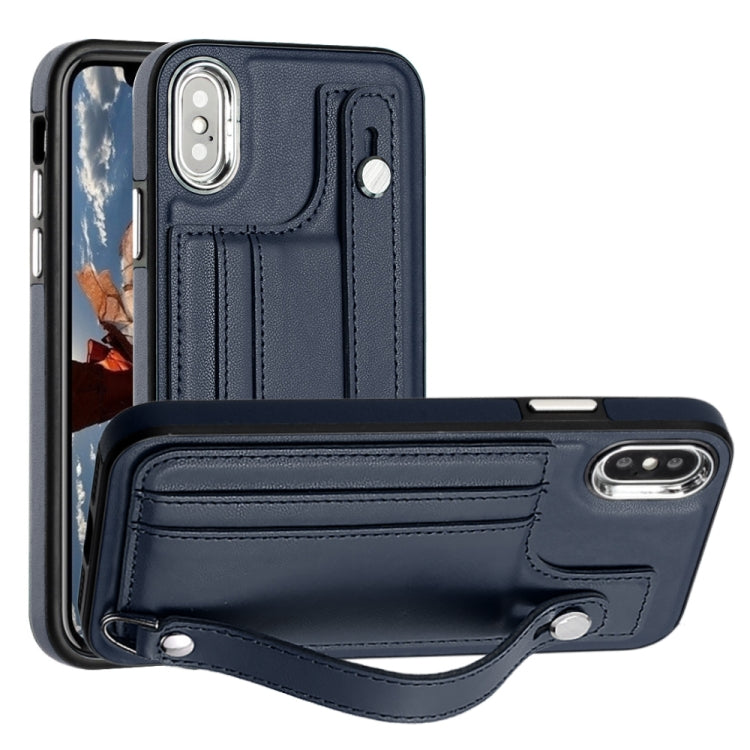 Shockproof Leather Phone Case with Wrist Strap