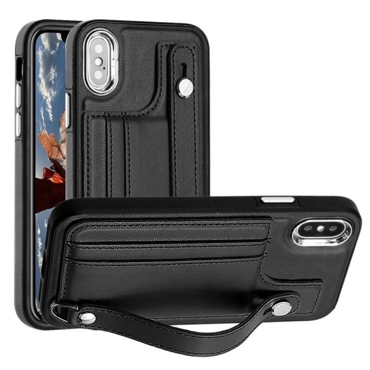 Shockproof Leather Phone Case with Wrist Strap