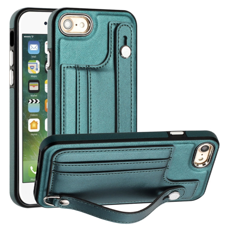 Shockproof Leather Phone Case with Wrist Strap