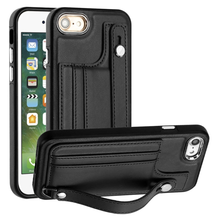 Shockproof Leather Phone Case with Wrist Strap