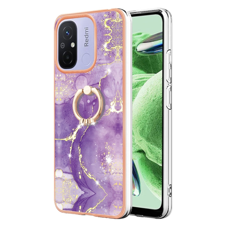 Electroplating Marble IMD TPU Phone Case with Ring Holder