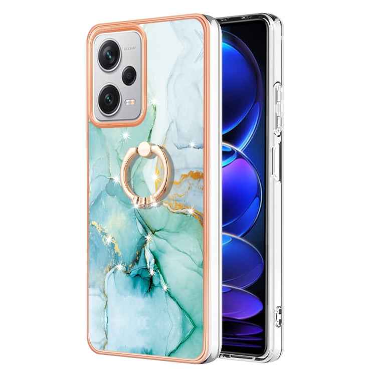 Electroplating Marble IMD TPU Phone Case with Ring Holder, For Xiaomi 13T/13T Pro, For Xiaomi Poco F5 5G / Redmi Note 12 Turbo, For Xiaomi Poco F5 Pro 5G / Redmi K60, For Xiaomi Redmi Note 12S 4G, For Xiaomi Redmi Note 12 4G Global                     ...