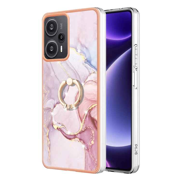 Electroplating Marble IMD TPU Phone Case with Ring Holder, For Xiaomi 13T/13T Pro, For Xiaomi Poco F5 5G / Redmi Note 12 Turbo, For Xiaomi Poco F5 Pro 5G / Redmi K60, For Xiaomi Redmi Note 12S 4G, For Xiaomi Redmi Note 12 4G Global                     ...