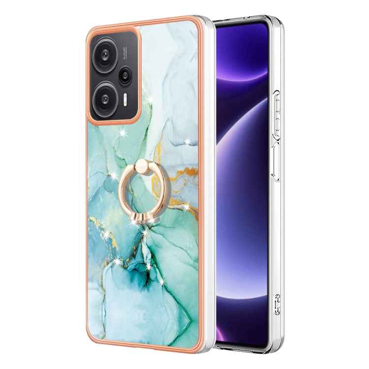 Electroplating Marble IMD TPU Phone Case with Ring Holder, For Xiaomi 13T/13T Pro, For Xiaomi Poco F5 5G / Redmi Note 12 Turbo, For Xiaomi Poco F5 Pro 5G / Redmi K60, For Xiaomi Redmi Note 12S 4G, For Xiaomi Redmi Note 12 4G Global                     ...