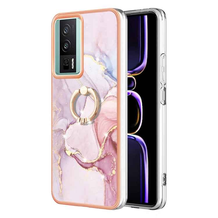 Electroplating Marble IMD TPU Phone Case with Ring Holder, For Xiaomi 13T/13T Pro, For Xiaomi Poco F5 5G / Redmi Note 12 Turbo, For Xiaomi Poco F5 Pro 5G / Redmi K60, For Xiaomi Redmi Note 12S 4G, For Xiaomi Redmi Note 12 4G Global                     ...