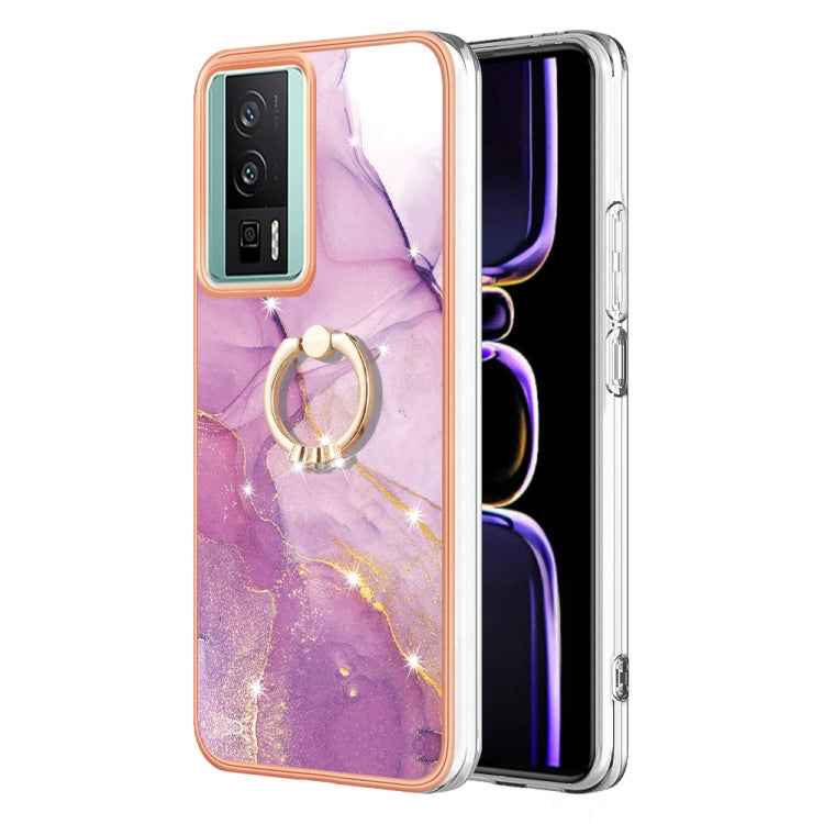 Electroplating Marble IMD TPU Phone Case with Ring Holder, For Xiaomi 13T/13T Pro, For Xiaomi Poco F5 5G / Redmi Note 12 Turbo, For Xiaomi Poco F5 Pro 5G / Redmi K60, For Xiaomi Redmi Note 12S 4G, For Xiaomi Redmi Note 12 4G Global                     ...