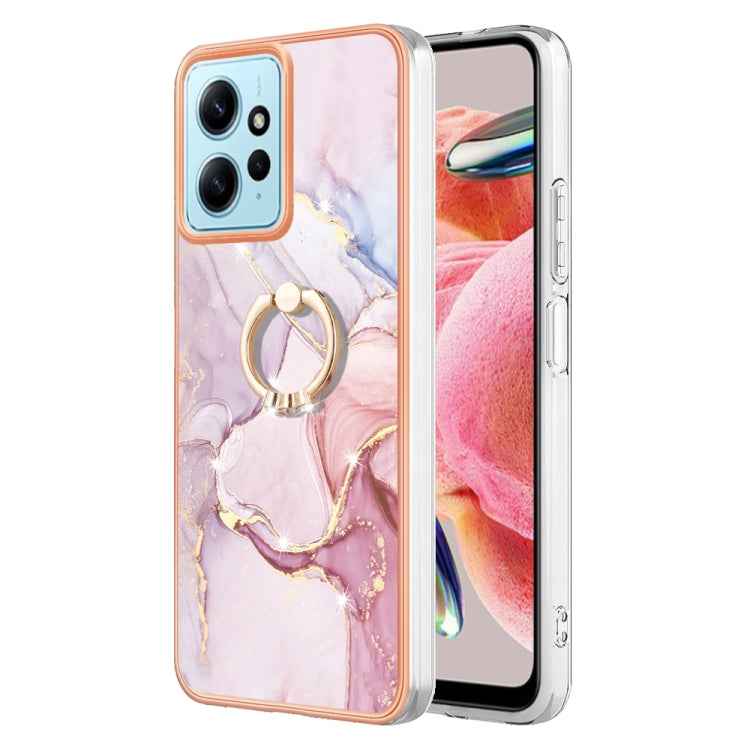 Electroplating Marble IMD TPU Phone Case with Ring Holder, For Xiaomi 13T/13T Pro, For Xiaomi Poco F5 5G / Redmi Note 12 Turbo, For Xiaomi Poco F5 Pro 5G / Redmi K60, For Xiaomi Redmi Note 12S 4G, For Xiaomi Redmi Note 12 4G Global                     ...