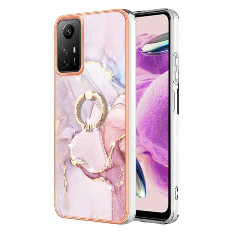 Electroplating Marble IMD TPU Phone Case with Ring Holder, For Xiaomi 13T/13T Pro, For Xiaomi Poco F5 5G / Redmi Note 12 Turbo, For Xiaomi Poco F5 Pro 5G / Redmi K60, For Xiaomi Redmi Note 12S 4G, For Xiaomi Redmi Note 12 4G Global                     ...