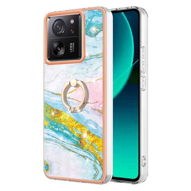 Electroplating Marble IMD TPU Phone Case with Ring Holder, For Xiaomi 13T/13T Pro, For Xiaomi Poco F5 5G / Redmi Note 12 Turbo, For Xiaomi Poco F5 Pro 5G / Redmi K60, For Xiaomi Redmi Note 12S 4G, For Xiaomi Redmi Note 12 4G Global                     ...