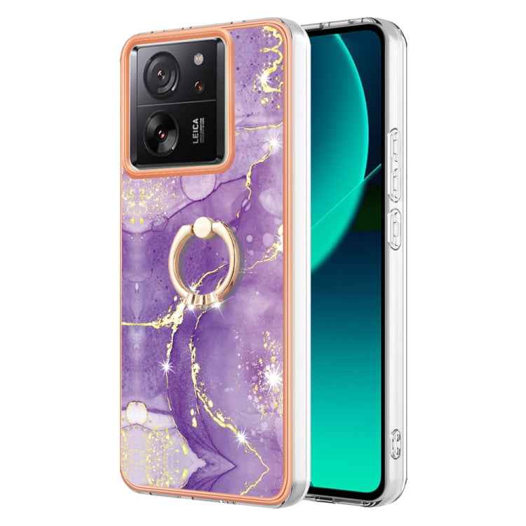 Electroplating Marble IMD TPU Phone Case with Ring Holder, For Xiaomi 13T/13T Pro, For Xiaomi Poco F5 5G / Redmi Note 12 Turbo, For Xiaomi Poco F5 Pro 5G / Redmi K60, For Xiaomi Redmi Note 12S 4G, For Xiaomi Redmi Note 12 4G Global                     ...
