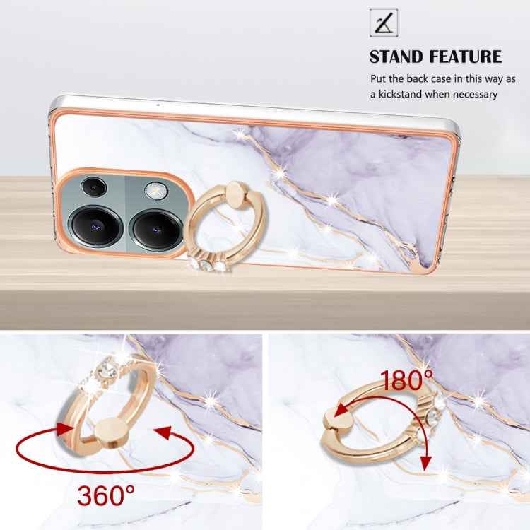 Electroplating Marble IMD TPU Phone Case with Ring Holder, For Xiaomi Redmi Note 13 Pro 4G/Poco M6 Pro 4G, For Xiaomi Redmi A3, For Xiaomi Redmi Note 13 4G Global, For Xiaomi Poco X6 Pro / Redmi K70E, For Xiaomi Redmi Note 13 5G Global                 ...