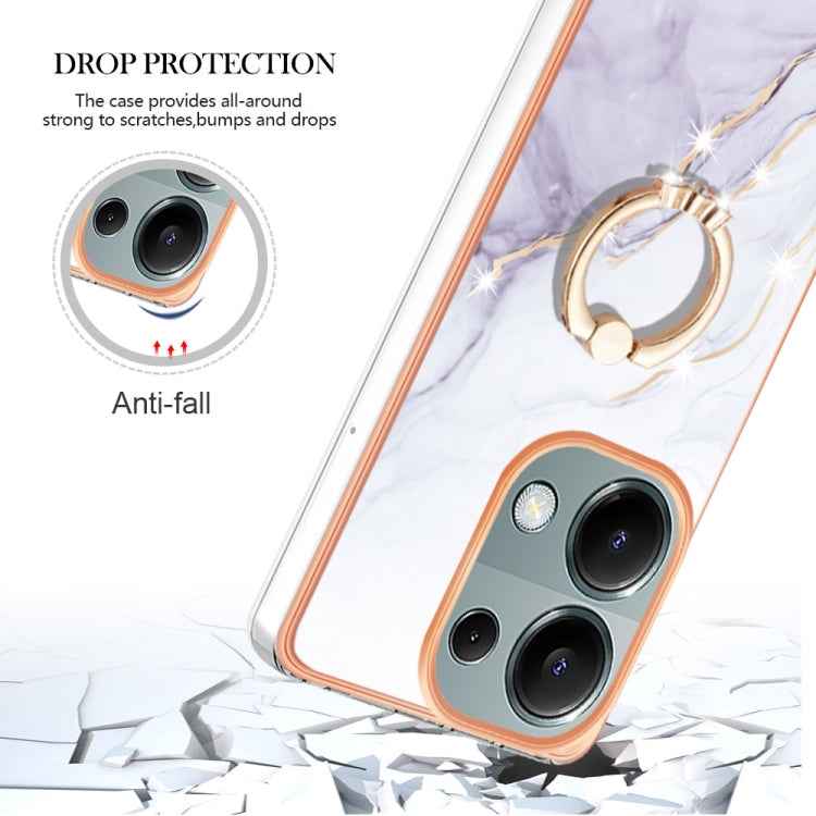 Electroplating Marble IMD TPU Phone Case with Ring Holder, For Xiaomi Redmi Note 13 Pro 4G/Poco M6 Pro 4G, For Xiaomi Redmi A3, For Xiaomi Redmi Note 13 4G Global, For Xiaomi Poco X6 Pro / Redmi K70E, For Xiaomi Redmi Note 13 5G Global                 ...