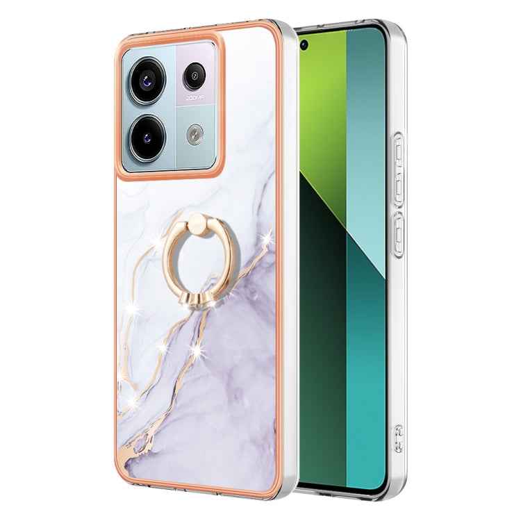 Electroplating Marble IMD TPU Phone Case with Ring Holder, For Xiaomi Redmi Note 13 Pro 4G/Poco M6 Pro 4G, For Xiaomi Redmi A3, For Xiaomi Redmi Note 13 4G Global, For Xiaomi Poco X6 Pro / Redmi K70E, For Xiaomi Redmi Note 13 5G Global                 ...