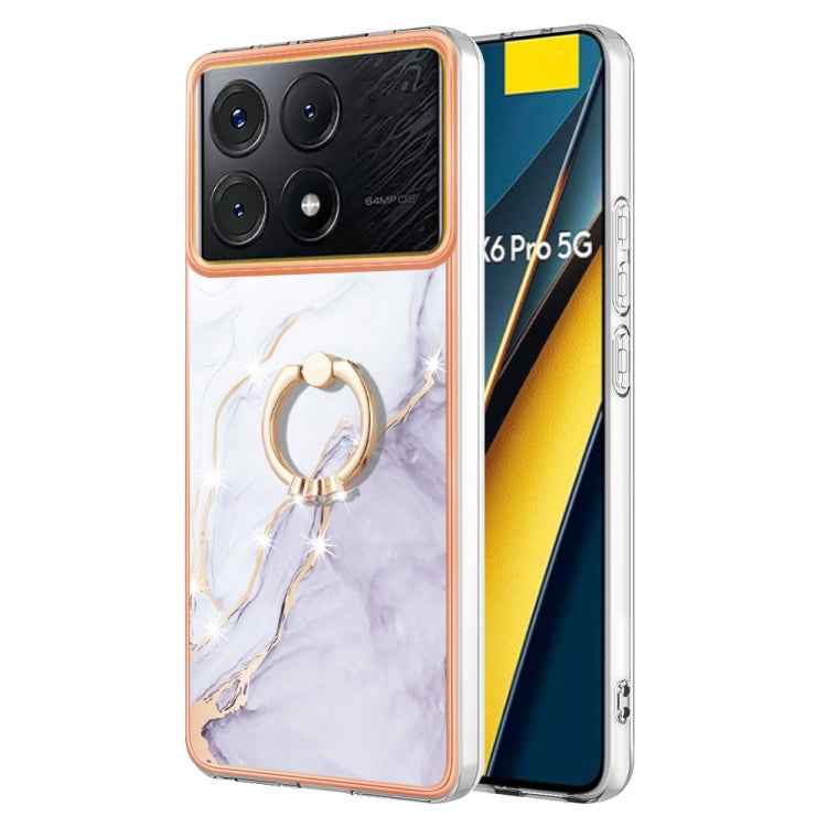 Electroplating Marble IMD TPU Phone Case with Ring Holder, For Xiaomi Redmi Note 13 Pro 4G/Poco M6 Pro 4G, For Xiaomi Redmi A3, For Xiaomi Redmi Note 13 4G Global, For Xiaomi Poco X6 Pro / Redmi K70E, For Xiaomi Redmi Note 13 5G Global                 ...