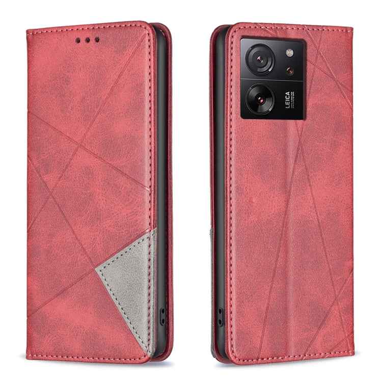 Rhombus Texture Magnetic Leather Phone Case, For Xiaomi Redmi Note 13 Pro+ 5G, For Xiaomi Redmi Note 13 Pro 5G, For Xiaomi 13T / 13T Pro / Redmi K60 Ultra, For Xiaomi Redmi K70 / K70 Pro, For Xiaomi Redmi 12 4G, For Xiaomi Poco F5 5G / Redmi Note 12 Tu...