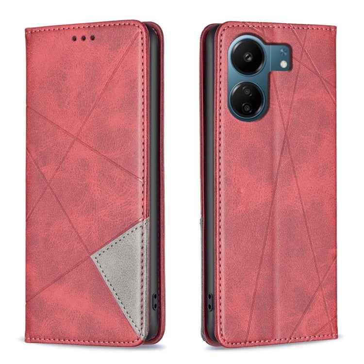 Rhombus Texture Magnetic Leather Phone Case, For Xiaomi Poco M6 4G / Redmi 13 4G, For Xiaomi Redmi Note 13 Pro 4G Global, For Xiaomi Poco M6 Pro 4G, For Xiaomi Redmi A3, For Xiaomi Redmi Note 13 4G Global, For Xiaomi Redmi K70E, For Xiaomi Redmi Note 1...