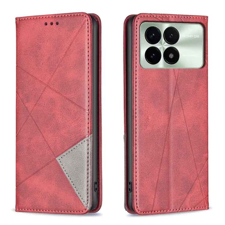 Rhombus Texture Magnetic Leather Phone Case, For Xiaomi Redmi Note 13 Pro+ 5G, For Xiaomi Redmi Note 13 Pro 5G, For Xiaomi 13T / 13T Pro / Redmi K60 Ultra, For Xiaomi Redmi K70 / K70 Pro, For Xiaomi Redmi 12 4G, For Xiaomi Poco F5 5G / Redmi Note 12 Tu...