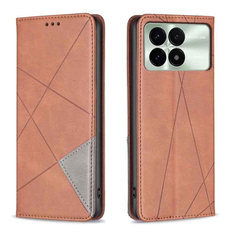 Rhombus Texture Magnetic Leather Phone Case, For Xiaomi Redmi Note 13 Pro+ 5G, For Xiaomi Redmi Note 13 Pro 5G, For Xiaomi 13T / 13T Pro / Redmi K60 Ultra, For Xiaomi Redmi K70 / K70 Pro, For Xiaomi Redmi 12 4G, For Xiaomi Poco F5 5G / Redmi Note 12 Tu...