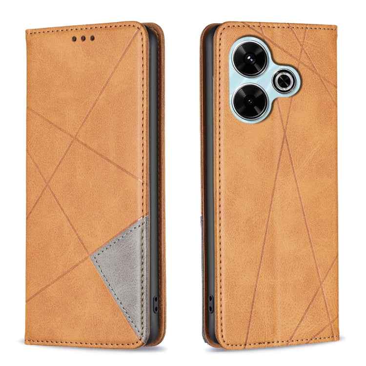 Rhombus Texture Magnetic Leather Phone Case, For Xiaomi Poco M6 4G / Redmi 13 4G, For Xiaomi Redmi Note 13 Pro 4G Global, For Xiaomi Poco M6 Pro 4G, For Xiaomi Redmi A3, For Xiaomi Redmi Note 13 4G Global, For Xiaomi Redmi K70E, For Xiaomi Redmi Note 1...