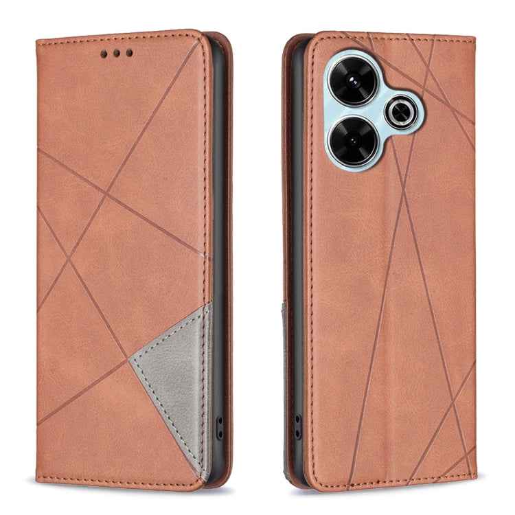 Rhombus Texture Magnetic Leather Phone Case, For Xiaomi Poco M6 4G / Redmi 13 4G, For Xiaomi Redmi Note 13 Pro 4G Global, For Xiaomi Poco M6 Pro 4G, For Xiaomi Redmi A3, For Xiaomi Redmi Note 13 4G Global, For Xiaomi Redmi K70E, For Xiaomi Redmi Note 1...
