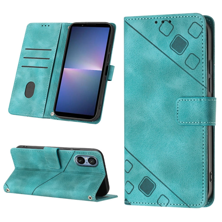 Skin-feel Embossed Leather Phone Case, For Sony Xperia 1 VIII, For Sony Xperia 10 VI, For Sony Xperia 1 VI, For Sony Xperia 5 VI, For Sony Xperia 5 V, For Sony Xperia 1 V, For Sony Xperia 10 V, For Sony Xperia 10 IV