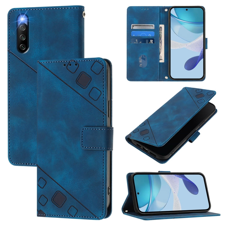 Skin-feel Embossed Leather Phone Case, For Sony Xperia 1 VIII, For Sony Xperia 10 VI, For Sony Xperia 1 VI, For Sony Xperia 5 VI, For Sony Xperia 5 V, For Sony Xperia 1 V, For Sony Xperia 10 V, For Sony Xperia 10 IV