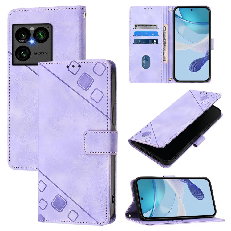 Skin-feel Embossed Leather Phone Case, For Sony Xperia 1 VIII, For Sony Xperia 10 VI, For Sony Xperia 1 VI, For Sony Xperia 5 VI, For Sony Xperia 5 V, For Sony Xperia 1 V, For Sony Xperia 10 V, For Sony Xperia 10 IV