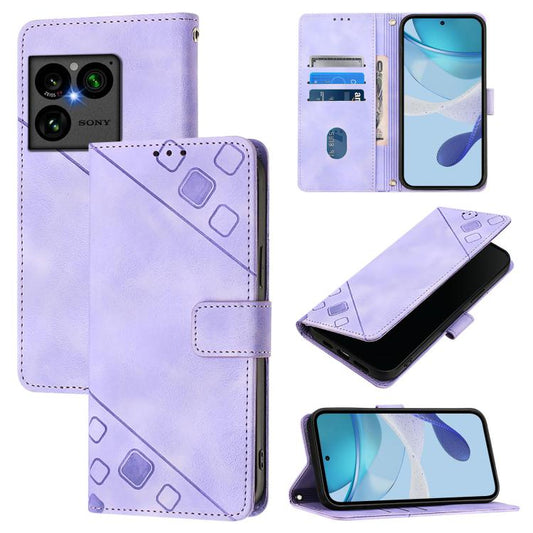 Skin-feel Embossed Leather Phone Case, For Sony Xperia 1 VIII, For Sony Xperia 10 VI, For Sony Xperia 1 VI, For Sony Xperia 5 VI, For Sony Xperia 5 V, For Sony Xperia 1 V, For Sony Xperia 10 V, For Sony Xperia 10 IV