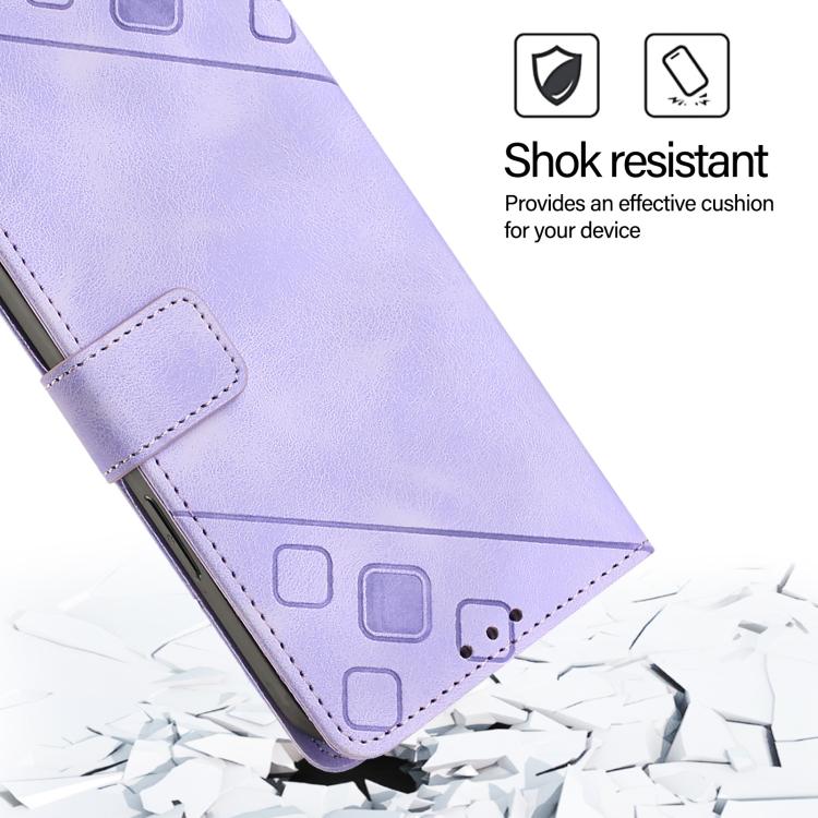 Skin-feel Embossed Leather Phone Case, For Sony Xperia 10 III / 10 III Lite