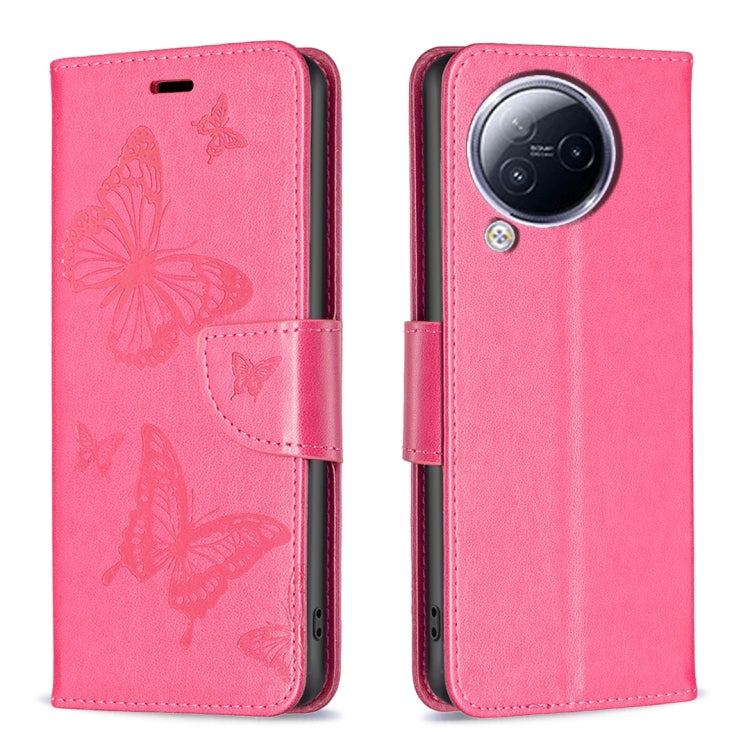 Two Butterflies Embossing Leather Phone Case