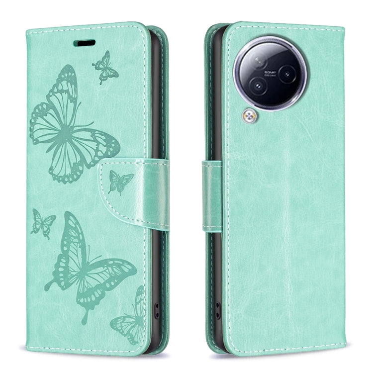 Two Butterflies Embossing Leather Phone Case