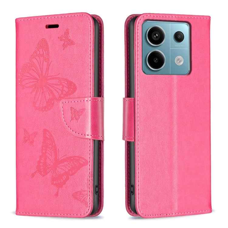 Two Butterflies Embossing Leather Phone Case, For Xiaomi Redmi Note 13 Pro 4G Global, For Xiaomi Poco M6 Pro 4G, For Xiaomi Redmi Note 13 4G Global, For Xiaomi Redmi Note 13, For Xiaomi Redmi 13C, For Xiaomi Redmi Note 13 Pro+ 5G                       ...