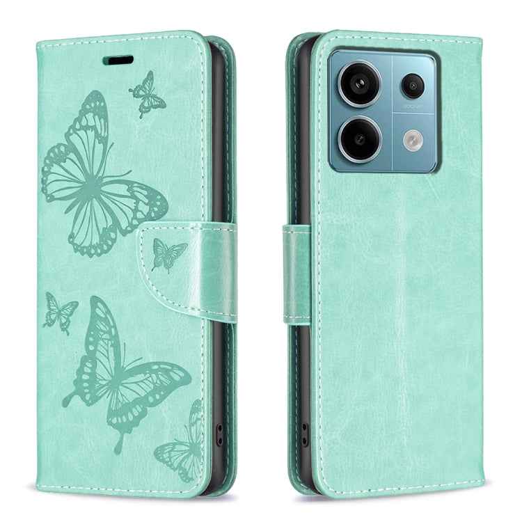 Two Butterflies Embossing Leather Phone Case, For Xiaomi Redmi Note 13 Pro 4G Global, For Xiaomi Poco M6 Pro 4G, For Xiaomi Redmi Note 13 4G Global, For Xiaomi Redmi Note 13, For Xiaomi Redmi 13C, For Xiaomi Redmi Note 13 Pro+ 5G                       ...