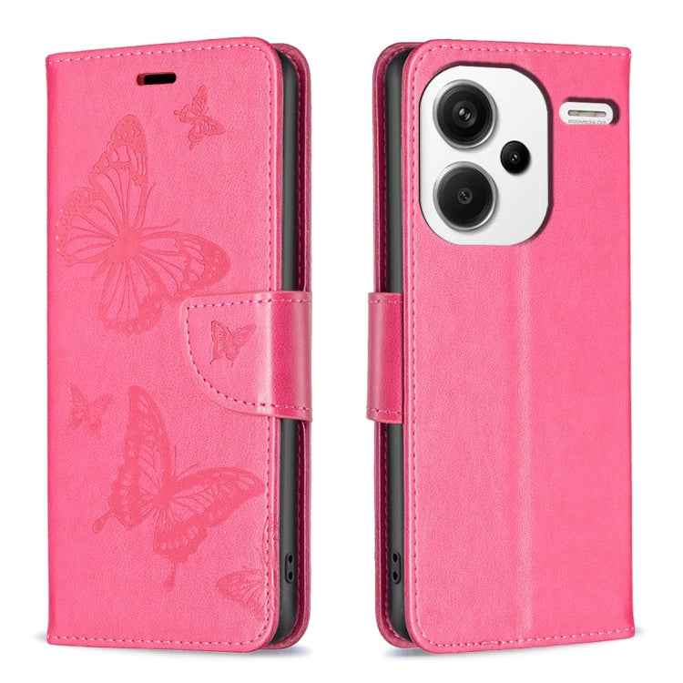 Two Butterflies Embossing Leather Phone Case, For Xiaomi Redmi Note 13 Pro 4G Global, For Xiaomi Poco M6 Pro 4G, For Xiaomi Redmi Note 13 4G Global, For Xiaomi Redmi Note 13, For Xiaomi Redmi 13C, For Xiaomi Redmi Note 13 Pro+ 5G                       ...
