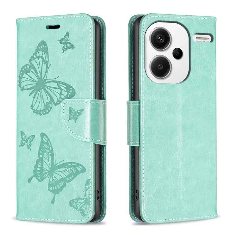 Two Butterflies Embossing Leather Phone Case, For Xiaomi Redmi Note 13 Pro 4G Global, For Xiaomi Poco M6 Pro 4G, For Xiaomi Redmi Note 13 4G Global, For Xiaomi Redmi Note 13, For Xiaomi Redmi 13C, For Xiaomi Redmi Note 13 Pro+ 5G                       ...