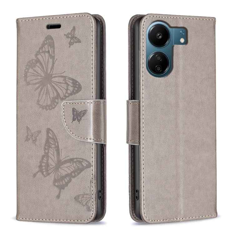 Two Butterflies Embossing Leather Phone Case, For Xiaomi Redmi Note 13 Pro 4G Global, For Xiaomi Poco M6 Pro 4G, For Xiaomi Redmi Note 13 4G Global, For Xiaomi Redmi Note 13, For Xiaomi Redmi 13C, For Xiaomi Redmi Note 13 Pro+ 5G                       ...